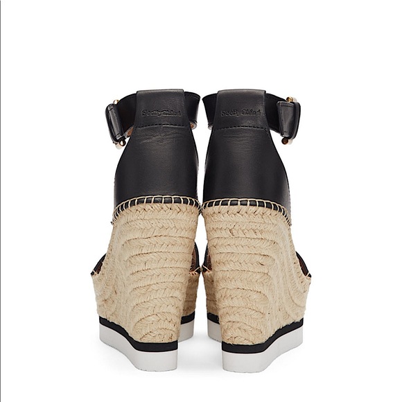 See by Chloe Glyn Black Leather Platform Sandals - Picture 9 of 14